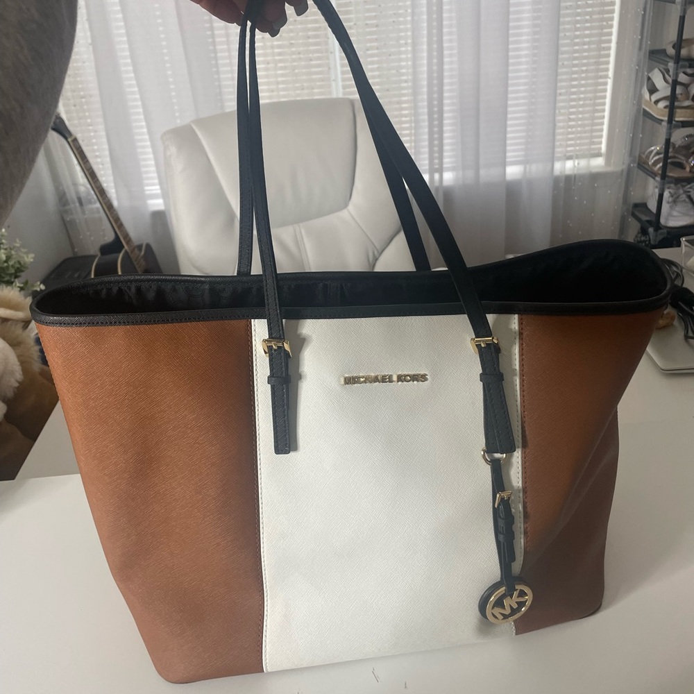 Michael Kors Black, Brown, & White Tote